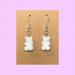 White gummy bear earrings